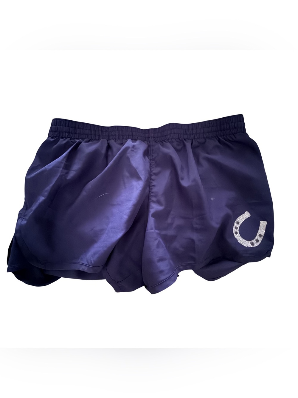 Augusta Sportswear Women's Navy Athletic Shorts with Silver Horseshoe